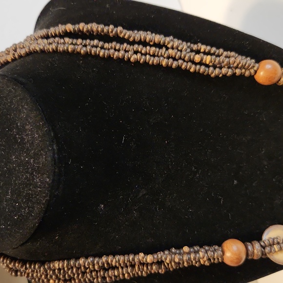 53 Vintage Boho brown necklace with tassels 38" - Picture 4 of 4